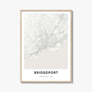 Bridgeport Map Print: Connecticut City Map Art