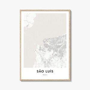 Impresión del mapa de Sao Luis, regalo del mapa de Sao Luis, póster de Sao Luis, obra de arte del mapa de la ciudad para el hogar y la oficina, Brasil