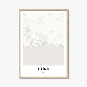 Karte von Nerja Print, Nerja Karte Geschenk, Nerja Poster, Stadt Karte Kunstwerk für Zuhause & für das Büro, Spanien