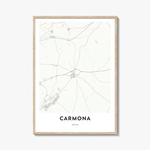 Impresión de mapa de Carmona, regalo de mapa de Carmona, póster de Carmona, obra de arte de mapa de la ciudad para el hogar y la oficina, España