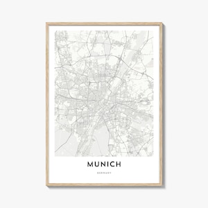 Map of Munich Print, Munich Map Gift, Munich Poster, City Map Artwork for Home & Office, Germany