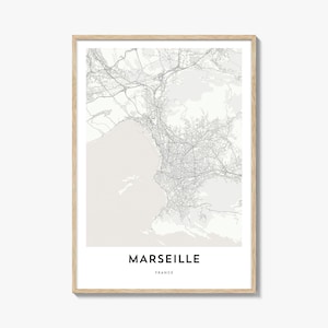Marseille Karte Print, Marseille Karte Geschenk, Marseille Poster, Stadt Karte Kunstwerk für Zuhause & für das Büro, Frankreich