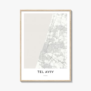 Karte von Tel Oriental Print, Tel Living Karte Geschenk, Tel Living Poster, Stadt Karte Kunstwerk für Zuhause & im Büro, Israel