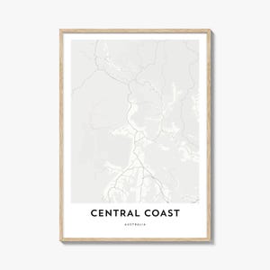 Central Coast Map Print: Australia City Map Artwork