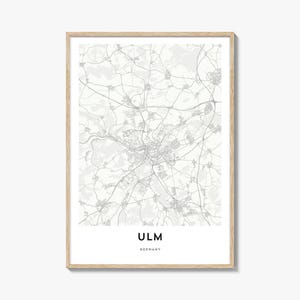Map of Ulm Print, Ulm Map Gift, Ulm Poster, City Map Artwork for Home & Office, Germany