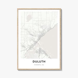 Map of Duluth Print, Duluth Map Gift, Duluth Poster, City Map Artwork for Home & Office, Minnesota