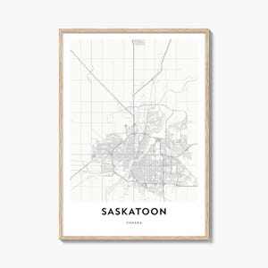 Mapa de Saskatoon Impressão, Mapa de Saskatoon Presente, Pôster de Saskatoon, Arte de Mapa da Cidade para Casa e Escritório, Canadá