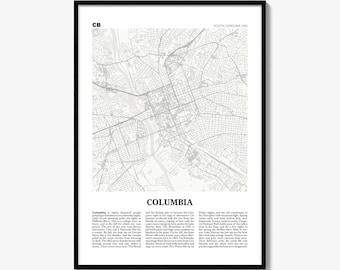 Kolumbien-Karte als Kunstdruck, Zeitungsposter, Stadtreise-Wanddeko