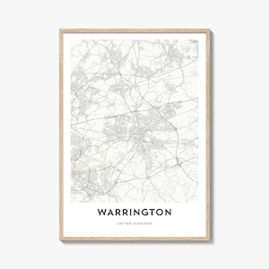 Warrington Map Print: UK City Map Artwork