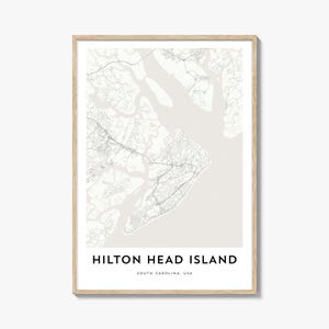 Karte von Hiloton Head Island Poster, Airport Karte, Geschenk für Zuhause, Stadtplan von zu Hause / für Zuhause / für Zuhause / für zu Hause