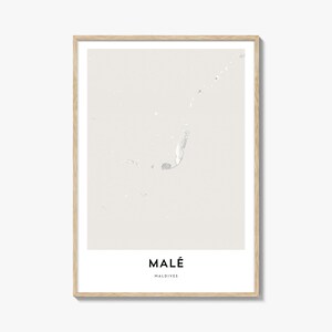 Impression carte d'un homme, cadeau de carte pour homme, affiche pour homme, oeuvre d'art pour carte de ville pour la maison et le bureau, Maldives