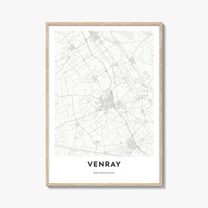Karte von Venray Print, Venray Karte Geschenk, Venray Poster, Stadt Karte Kunstwerk für Zuhause & für das Büro, Niederlande