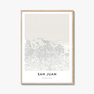 Map of San Juan Print, San Juan Map Gift, San Juan Poster, City Map Artwork for Home & Office, Puerto Rico