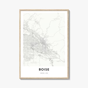 Mapa de Boise Impressão, Boise Mapa Presente, Boise Pôster, Mapa da Cidade Arte para Casa e Escritório, Idaho