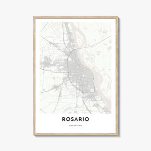 ロサリオの地図プリント、ロサリオの地図ギフト、ロサリオのポスター、自宅やオフィス用の都市地図アートワーク、アルゼンチン