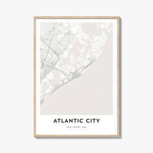Atlantic City Map Art Print: New Jersey Cityscape Poster