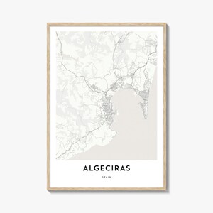 Karte von Algeciras Print, Algeciras Karte Geschenk, Algeciras Poster, Stadt Karte Kunstwerk für Zuhause & für das Büro, Spanien