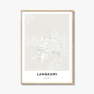 Mapa de Langkawi Impressão, Mapa de Langkawi Presente, Pôster de Langkawi, Arte de Mapa da Cidade para Casa e Escritório, Malásia