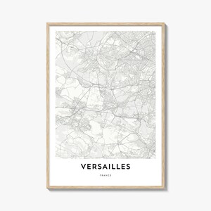 Versailles Karte Print, Versailles Karte Geschenk, Versailles Poster, Stadt Karte Kunstwerk für Zuhause & für das Büro, Frankreich