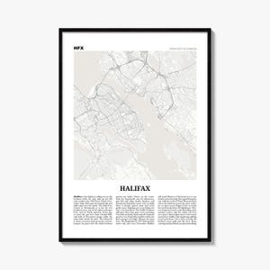 Halifax-affisch, tidningskarta, väggkonst i Nova Scotia