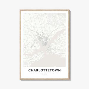 Map of Charlottetown Print, Charlottetown Map Gift, Charlottetown Poster, City Map Artwork for Home & Office, Canada