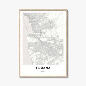 Map of Tijuana Print, Tijuana Map Gift, Tijuana Poster, City Map Artwork for Home & Office, Mexico