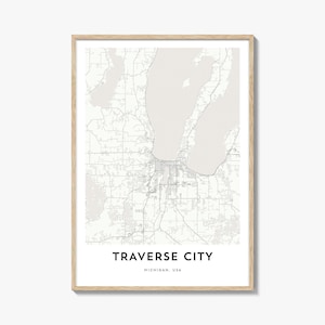 Map of Traverse City Print, Traverse City Map Gift, Traverse City Poster, City Map Artwork for Home & Office, Michigan