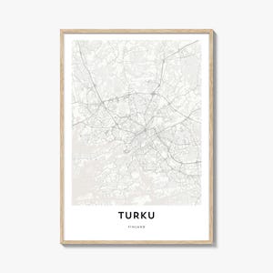 Mapa de Turku Impressão, Mapa de Turku Presente, Pôster de Turku, Arte de Mapa da Cidade para Casa e Escritório, Finlândia