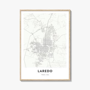 Map of Laredo Print, Laredo Map Gift, Laredo Poster, City Map Artwork for Home & Office, Texas
