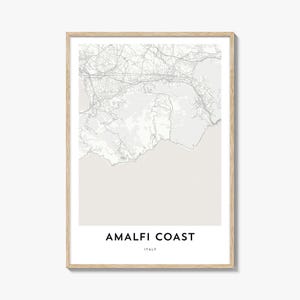 Map of Amalfi Coast Print, Amalfi Coast Map Gift, Amalfi Coast Poster, City Map Artwork for Home & Office, Italy