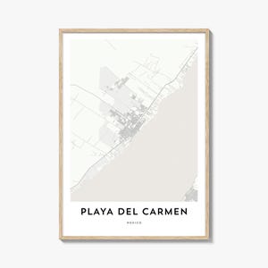 Impression de carte de Playa del Carmen, cadeau de carte de Playa del Carmen, affiche de Playa del Carmen, oeuvre d'art de plan de la ville pour la maison et le bureau, Mexique