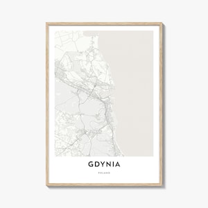 Map of Gdynia Print, Gdynia Map Gift, Gdynia Poster, City Map Artwork for Home & Office, Poland