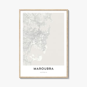 Map of Maroubra Print, Maroubra Map Gift, Maroubra Poster, City Map Artwork for Home & Office, Australia