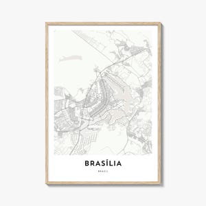Karte von Brasilia Print, Brasilia Karte Geschenk, Brasilia Poster, Stadt Karte Kunstwerk für Zuhause & für das Büro, Brasilien