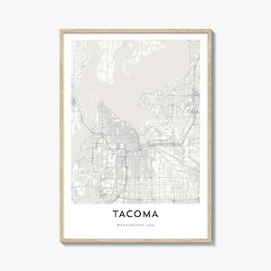 Tacoma Map Print: Washington City Map Artwork