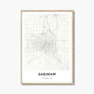Map of Saginaw Print, Saginaw Map Gift, Saginaw Poster, City Map Artwork for Home & Office, Michigan