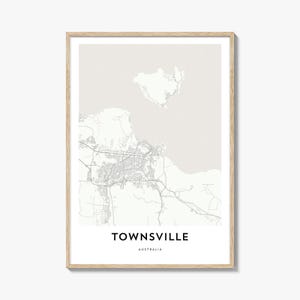 Map of Townsville Print, Townsville Map Gift, Townsville Poster, City Map Artwork for Home & Office, Australia