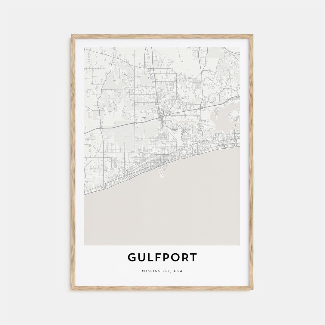 Map of Gulfport Print, Gulfport Map Gift, Gulfport Poster, City Map ...