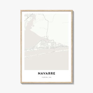 Map of Navarre Print, Navarre Map Gift, Navarre Poster, City Map Artwork for Home & Office, Florida