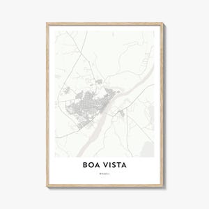 Impresión de mapa de Boa Vista, regalo de mapa de Boa Vista, póster de Boa Vista, obra de arte de mapa de la ciudad para el hogar y la oficina, Brasil