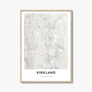 Karte von Kirkland Print, Kirkland Karte Geschenk, Kirkland Poster, Stadt Karte Kunstwerk für Zuhause & für das Büro, Washington