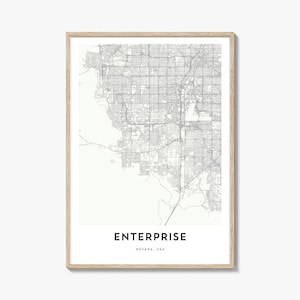 Kaart met ondernemingsdruk, cadeau ondernemingskaart, ondernemingsposter, kunstwerk stadsplattegrond voor thuis en op kantoor, Nevada