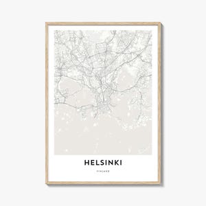 Mapa Helsinek Wydruk, Prezent z mapą Helsinek, Plakat z Helsinek, Grafika z mapą miasta do domu i biura, Finlandia