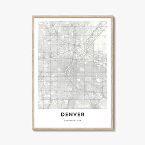 Map of Denver Print, Denver Map Gift, Denver Poster, City Map Artwork for Home & Office, Colorado