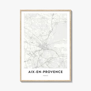 Map of Aix-en-Provence Print, Aix-en-Provence Map Gift, Aix-en-Provence Poster, City Map Artwork for Home & Office, France