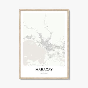 Stampa mappa di Maracay, regalo mappa di Maracay, poster di Maracay, opera d'arte mappa della città per casa e ufficio, Venezuela