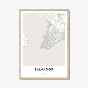 Map of Salvador Print, Salvador Map Gift, Salvador Poster, City Map Artwork for Home & Office, Brazil