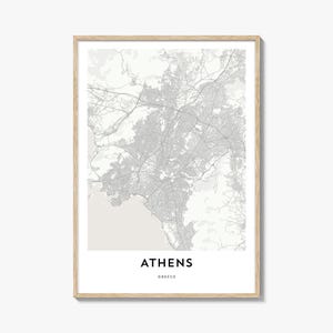 Map of Athens Greece Print, Athens Map Gift, Athens Poster, City Map Artwork for Home & Office,