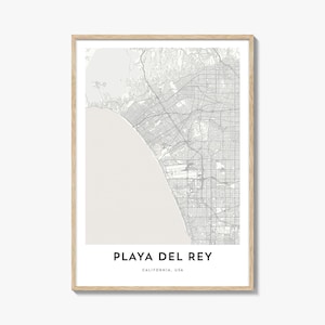 Map of Playa Del Rey Print, Playa Del Rey Map Gift, Playa Del Rey Poster, City Map Artwork for Home & Office, California