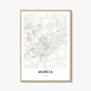 Murcia Poster, Murcia Karte Geschenk, Murcia Poster, Stadt Karte Kunstwerk für Zuhause & für Büro, Spanien